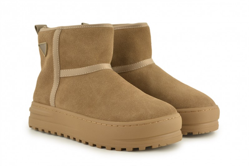 Уггі жіночі бежеві з натуральної замши (008551)