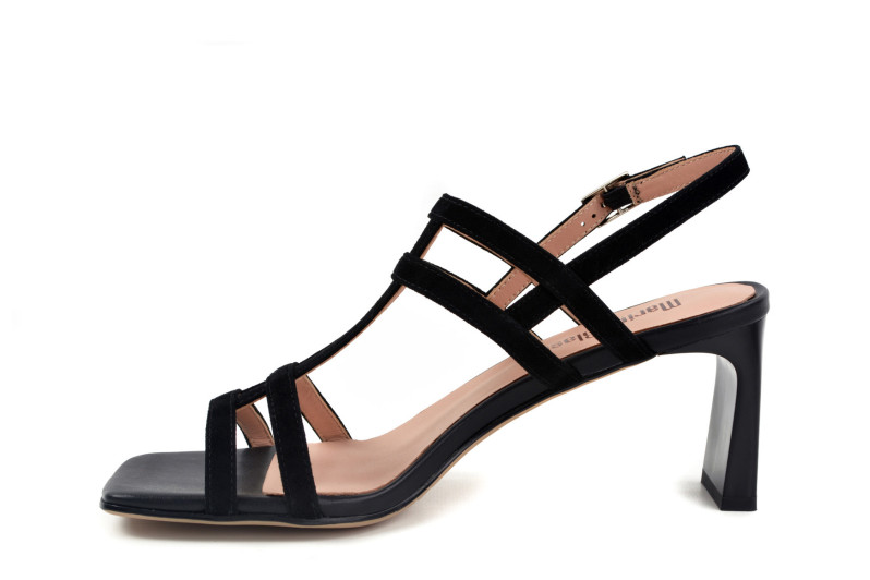 Босоніжки жіночі чорні з натуральної замші (008969)