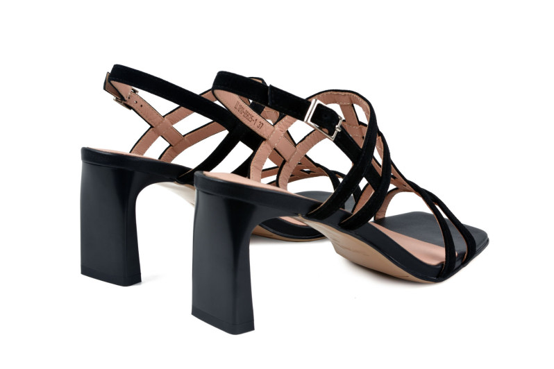 Босоніжки жіночі чорні з натуральної замші (008969)