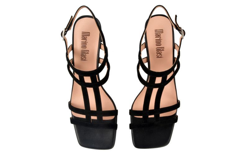 Босоніжки жіночі чорні з натуральної замші (008969)