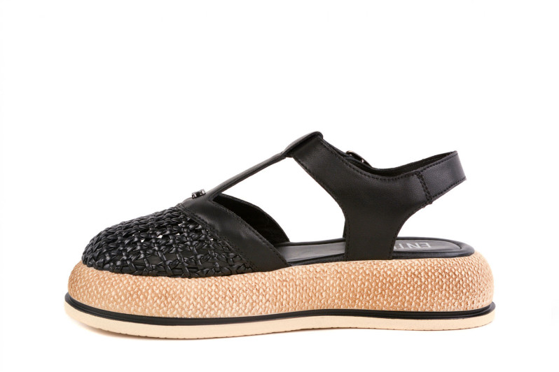 Сандалі жіночі чорні з штучної шкіри (009013)