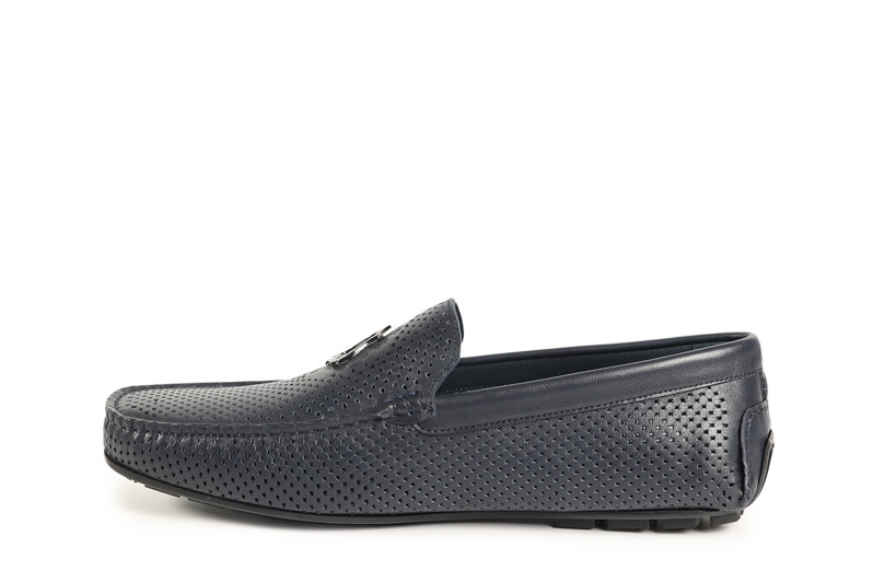 Мокасини чоловічі сині з натуральної шкіри (008812)