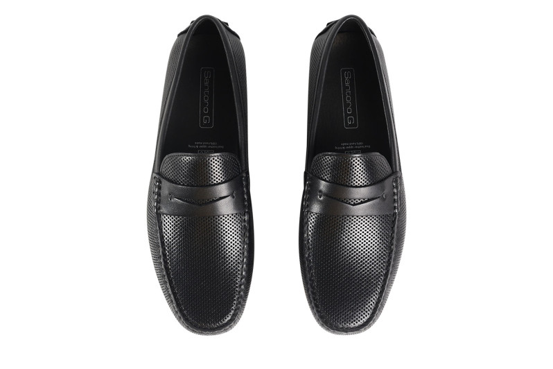 Мокасини чоловічі чорні з натуральної шкіри (008811)