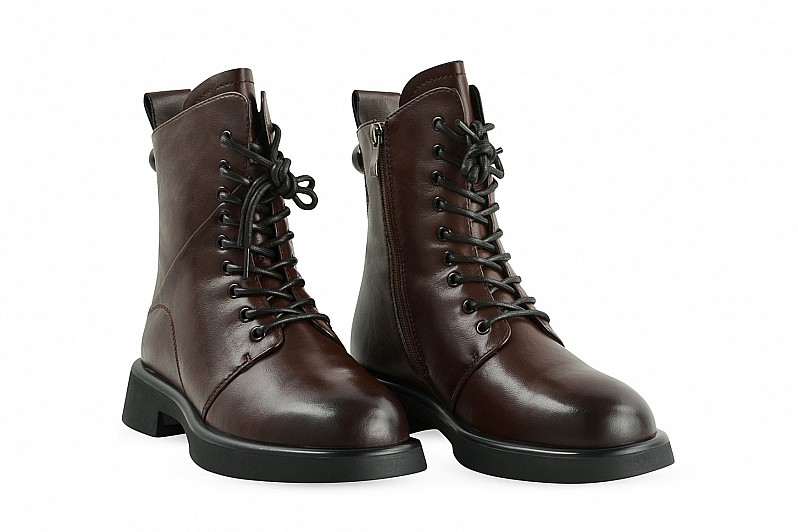 Черевики жіночі коричневі з натуральної шкіри (008525)