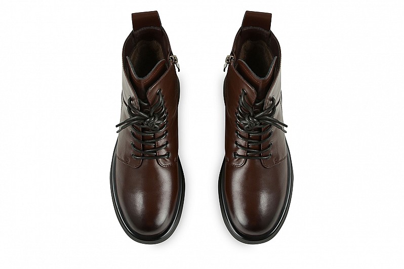 Черевики жіночі коричневі з натуральної шкіри (008525)