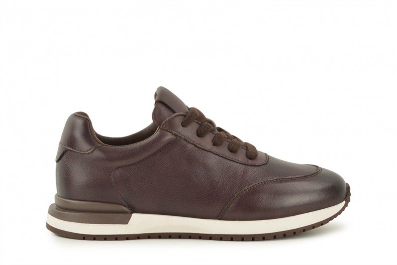 Кросівки жіночі бордові з натуральної шкіри (008468)