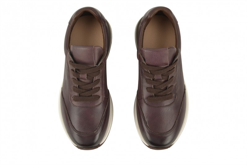 Кросівки жіночі бордові з натуральної шкіри (008468)