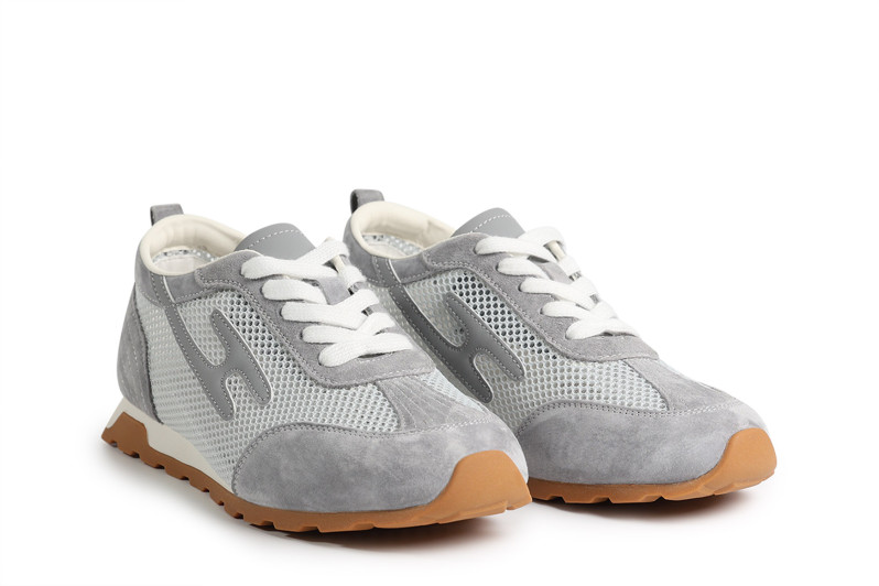 Кросівки жіночі сірі з натуральної замші, текстилю (008867)