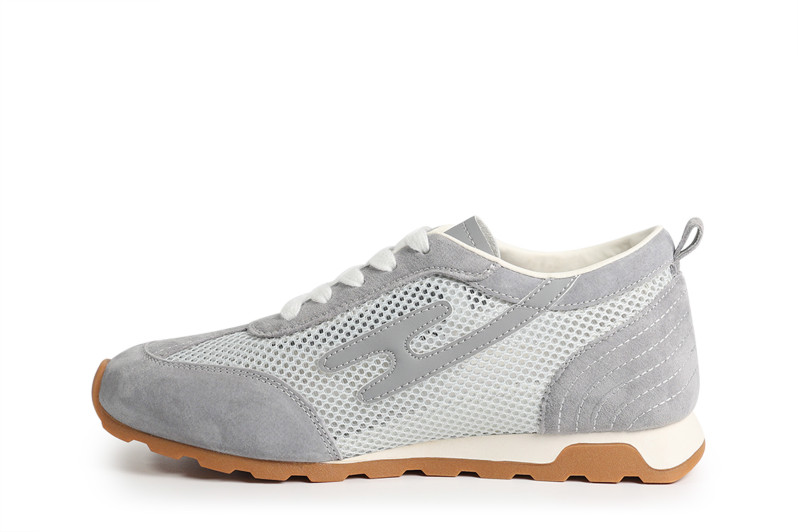 Кросівки жіночі сірі з натуральної замші, текстилю (008867)