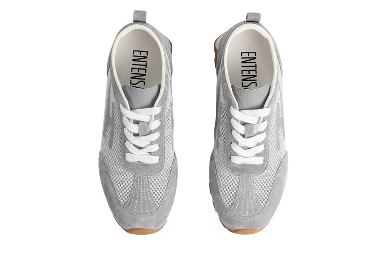 Кросівки жіночі сірі з натуральної замші, текстилю (008867)