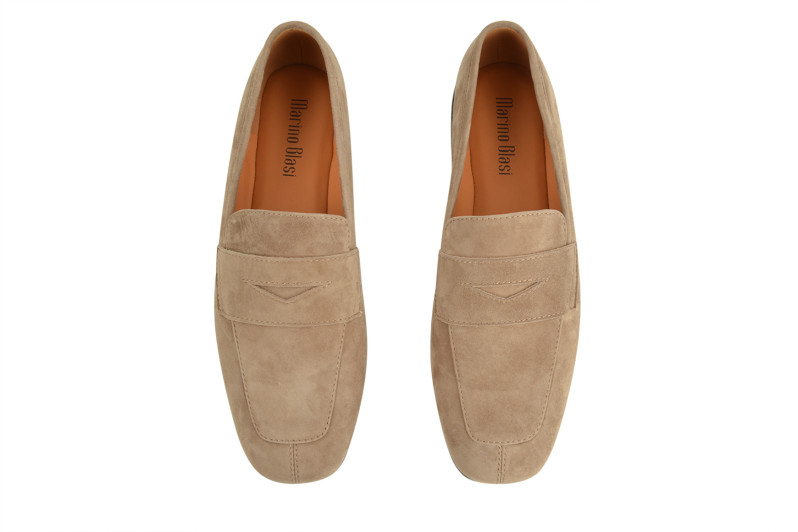 Лофери жіночі бежеві з натуральної замші (008762)