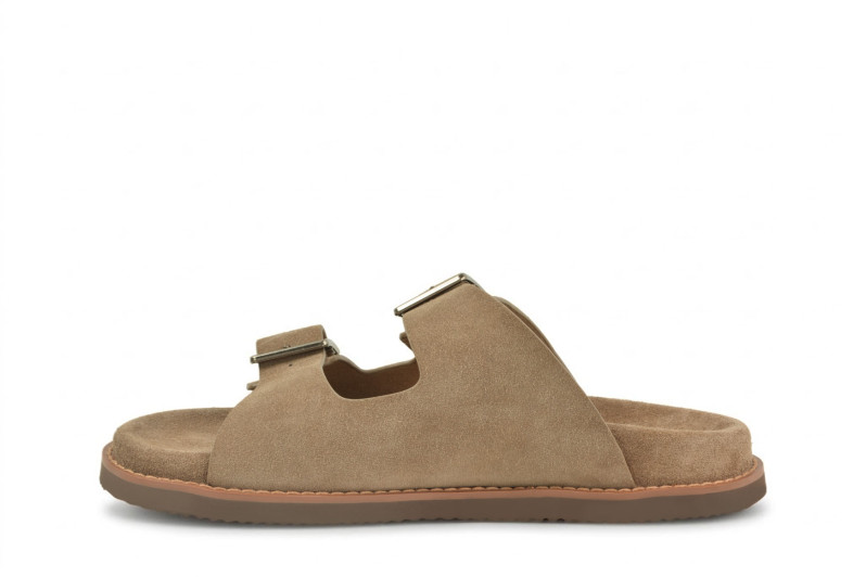 Шльопанці чоловічі бежеві з натуральної замші (009004)