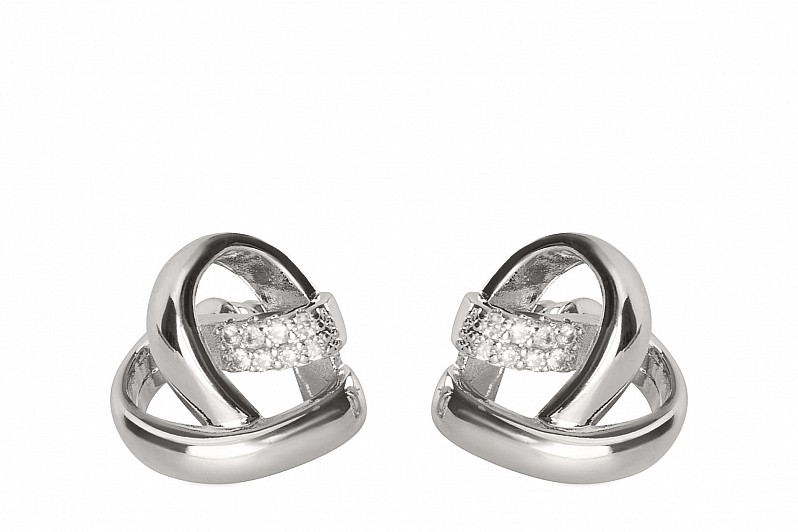Серьги серебристый из металла (007633)