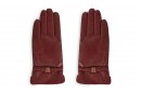 Рукавички жіночі бордові з натуральної шкіри (008665)