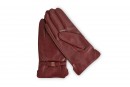 Рукавички жіночі бордові з натуральної шкіри (008665)
