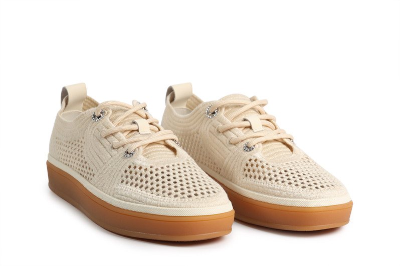 Кеди жіночі бежеві з текстилю (008866)