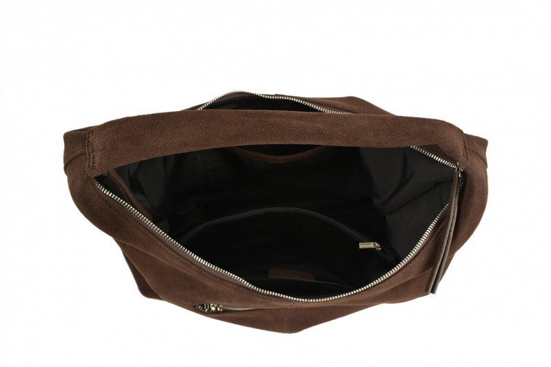 Сумка жіноча коричнева з натуральної замши (008820)