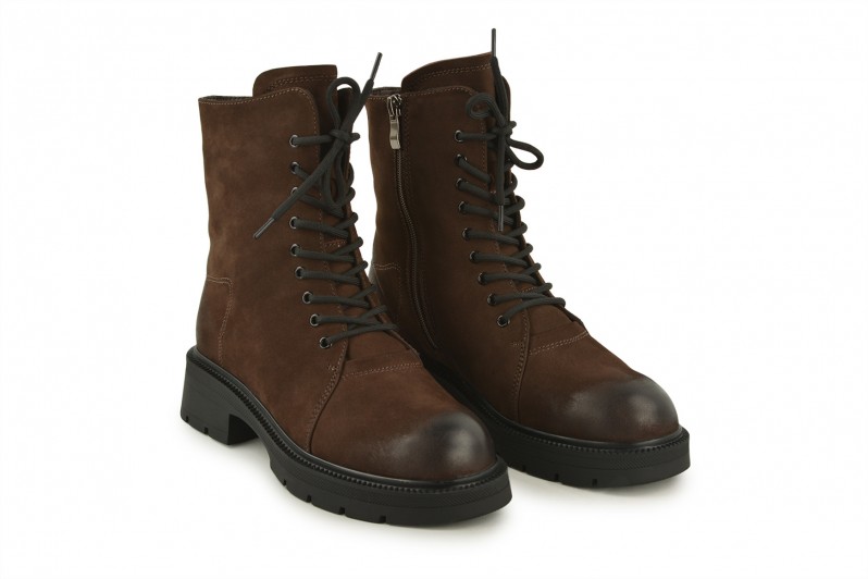 Черевики жіночі коричневі з натуральної замші (008564)