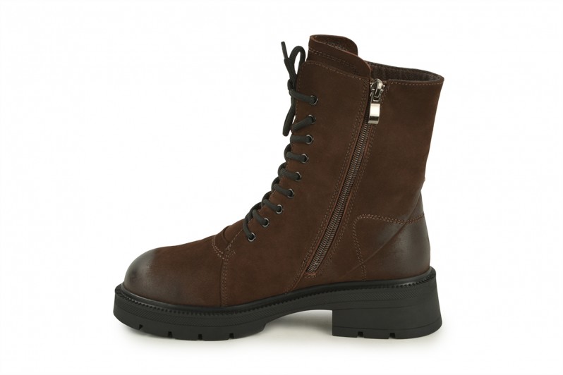 Черевики жіночі коричневі з натуральної замші (008564)