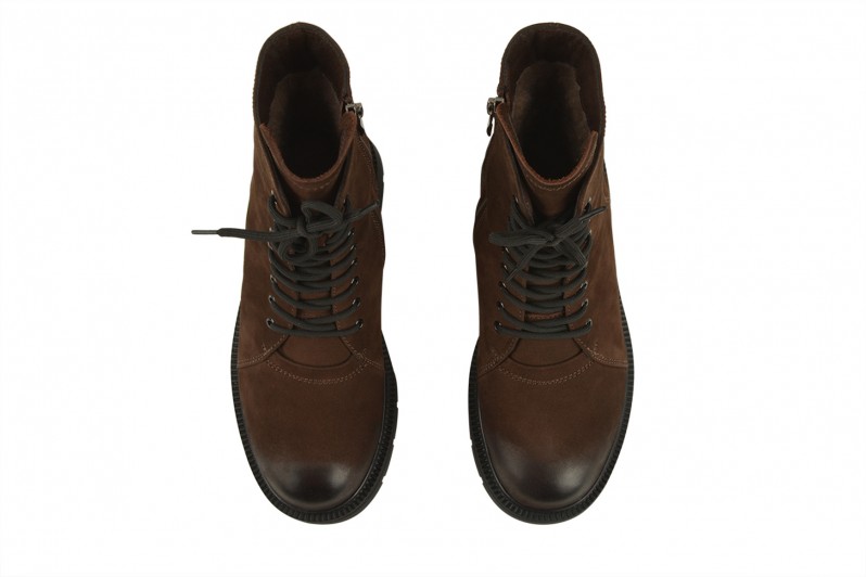 Черевики жіночі коричневі з натуральної замші (008564)