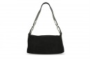 Сумка жіноча чорна з натуральної замши (008707)