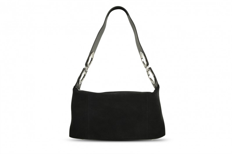 Сумка жіноча чорна з натуральної замши (008707)