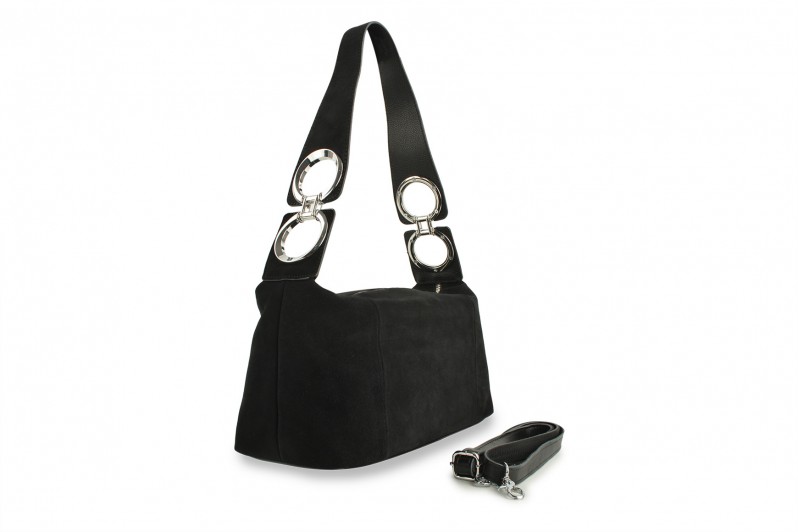 Сумка жіноча чорна з натуральної замши (008707)