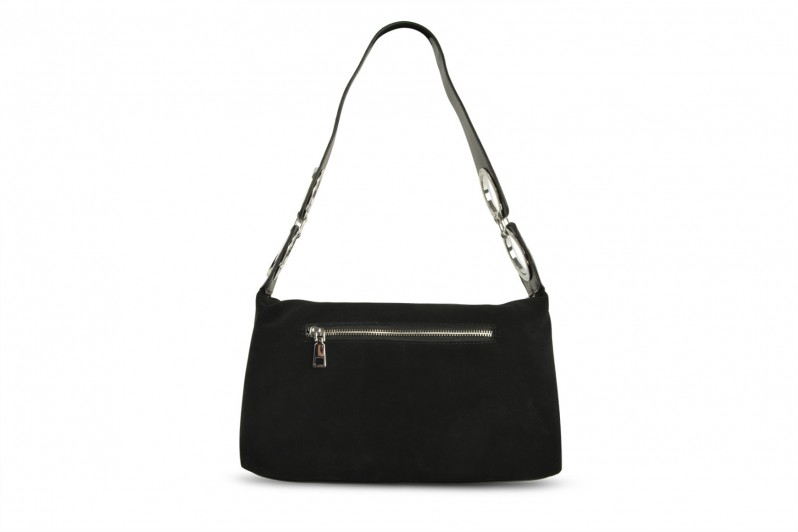 Сумка жіноча чорна з натуральної замши (008707)