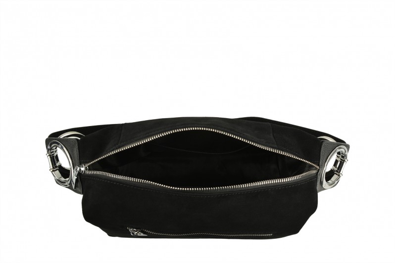 Сумка жіноча чорна з натуральної замши (008707)