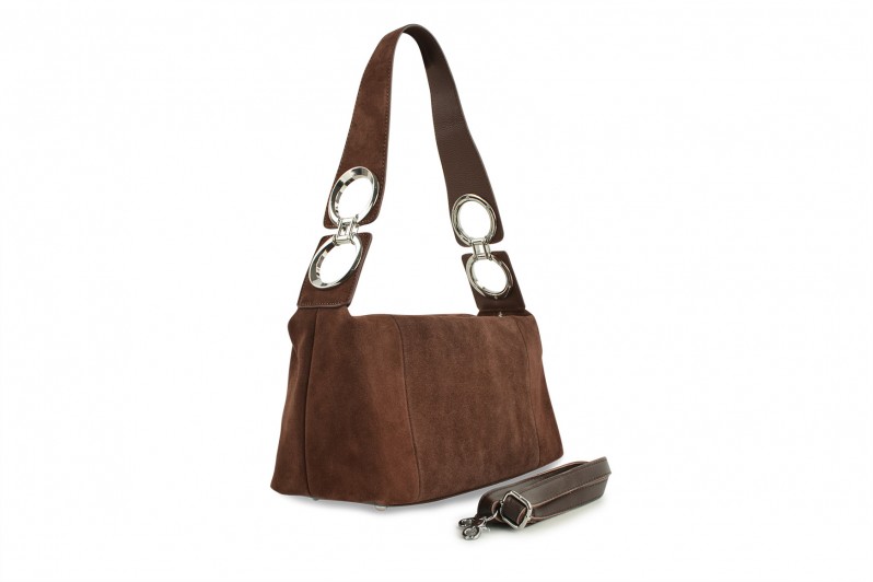 Сумка жіноча коричнева з натуральної замши (008706)