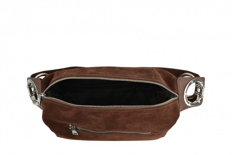 Сумка жіноча коричнева з натуральної замши (008706)