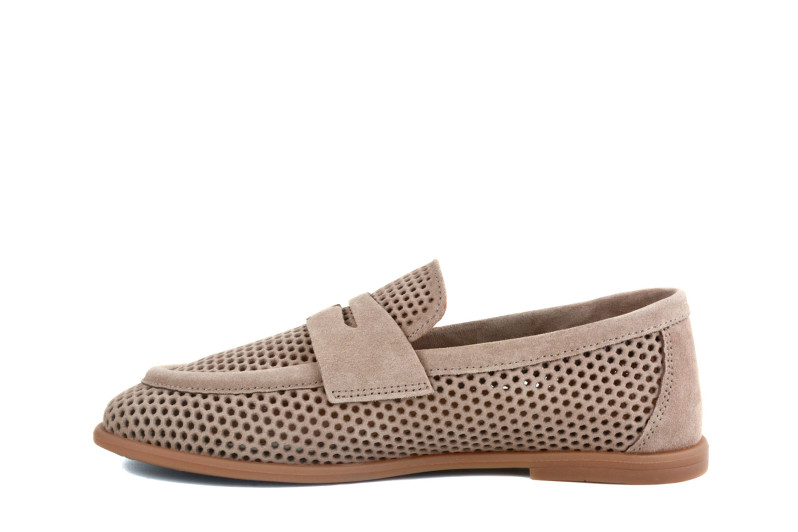 Лофери жіночі бежеві з натуральної замші (009023)