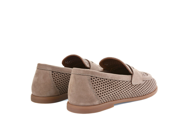 Лофери жіночі бежеві з натуральної замші (009023)