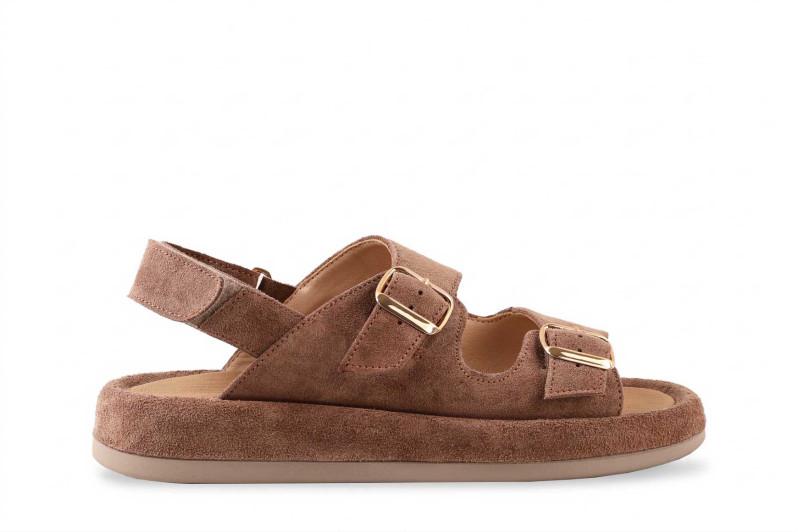 Сандалі жіночі бежеві з натуральної замши (009090)