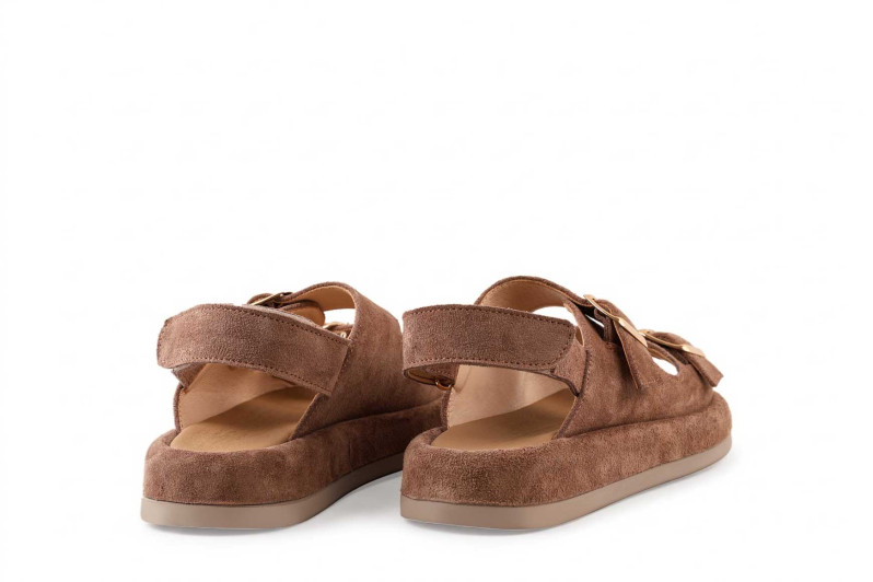 Сандалі жіночі бежеві з натуральної замши (009090)