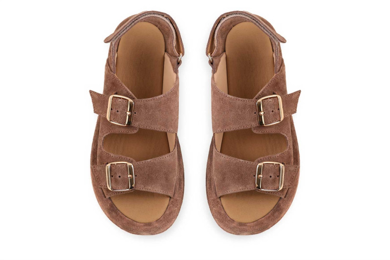 Сандалі жіночі бежеві з натуральної замши (009090)