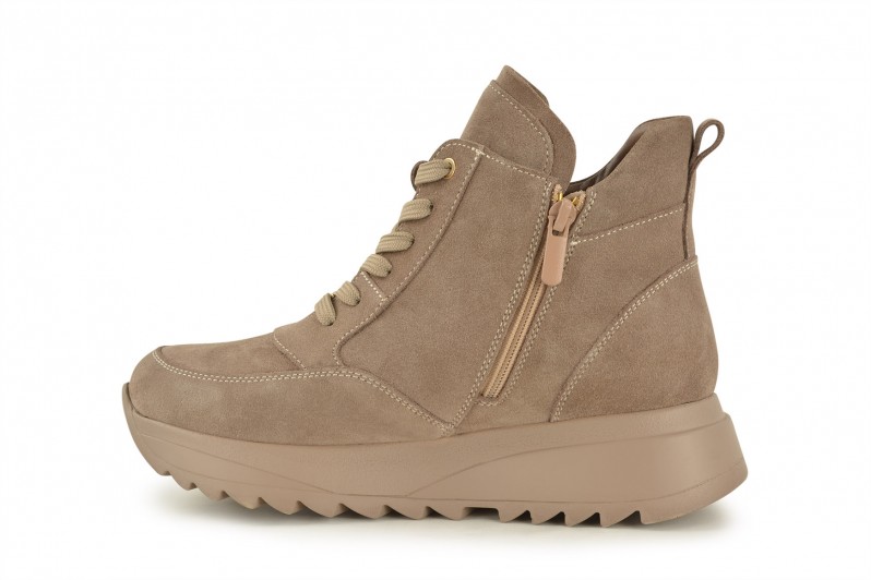 Черевики жіночі бежеві з натуральної замші (008549)