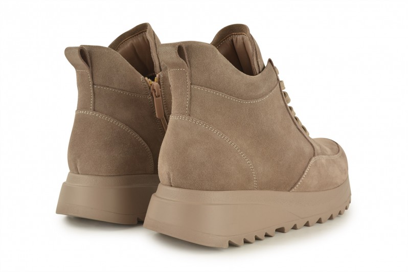 Черевики жіночі бежеві з натуральної замші (008549)