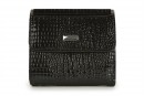 Гаманець жіночий чорний з натурального лаку (008683)