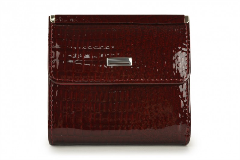 Гаманець жіночий бордові з натурального лаку (008682)
