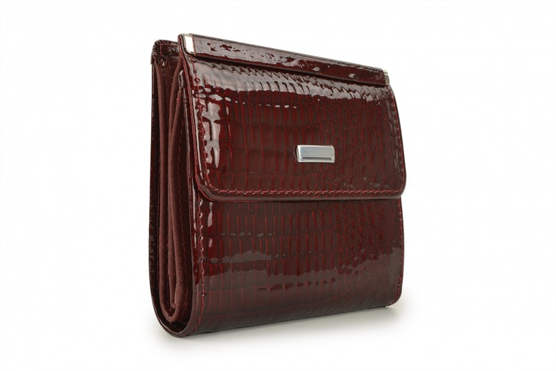 Гаманець жіночий бордові з натурального лаку (008682)