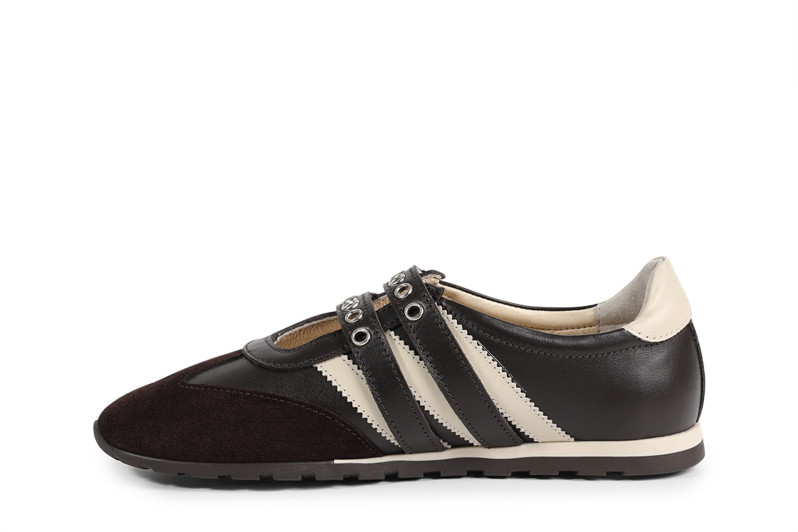 Кросівки жіночі коричневі з натуральної шкіри, натуральної замши (008914)