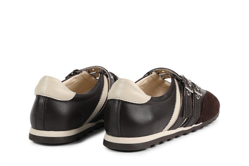 Кросівки жіночі коричневі з натуральної шкіри, натуральної замши (008914)