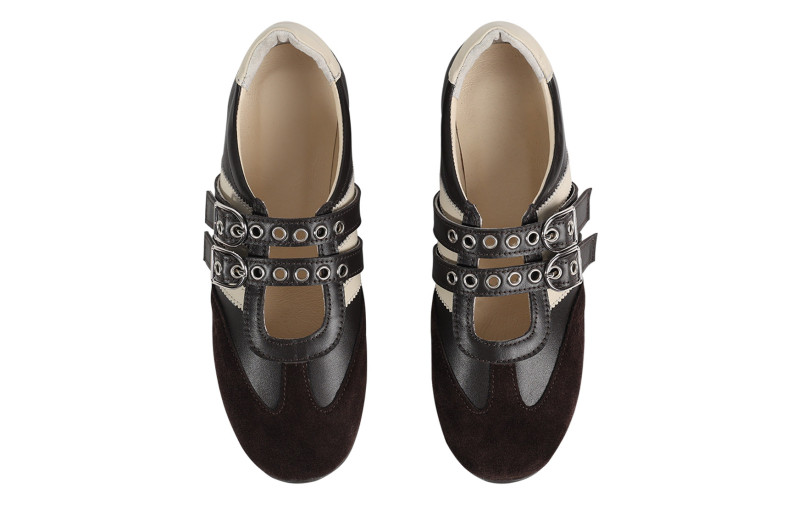 Кросівки жіночі коричневі з натуральної шкіри, натуральної замши (008914)