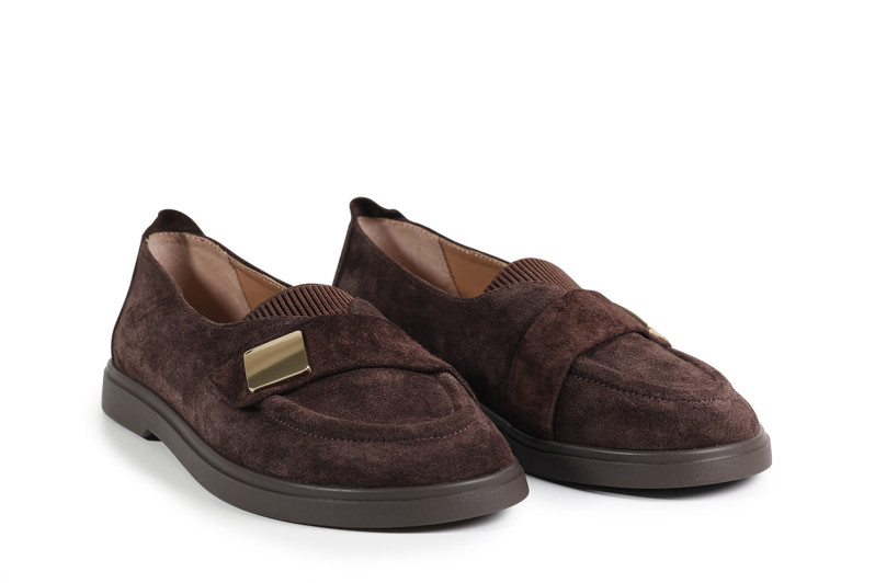 Лофери жіночі коричневі з натуральної замші (008915)