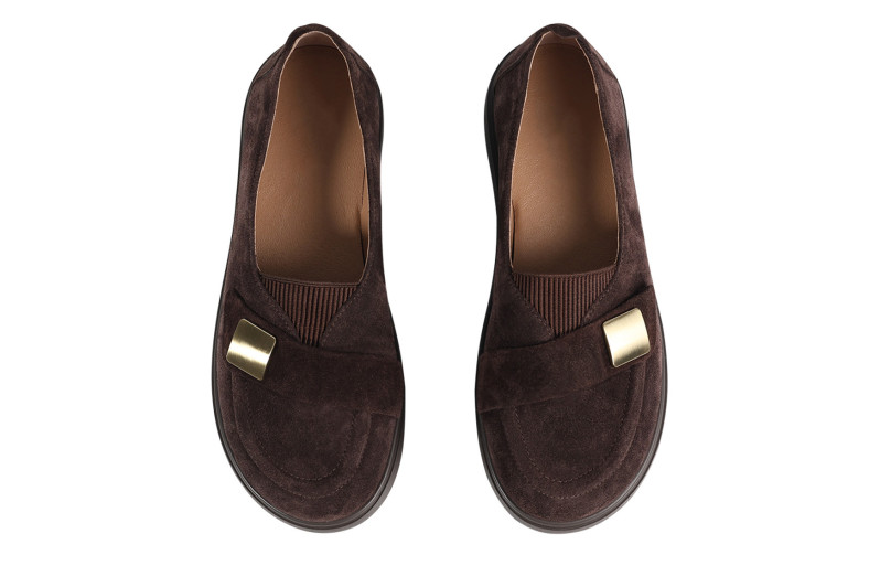 Лофери жіночі коричневі з натуральної замші (008915)