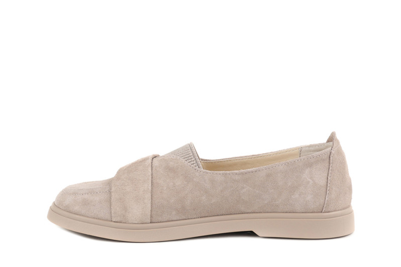 Лофери жіночі бежеві з натуральної замші (008992)