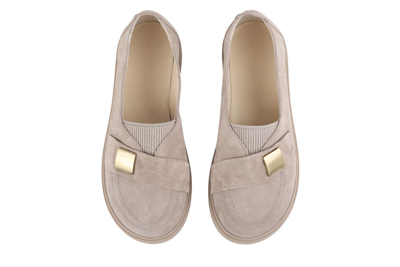 Лофери жіночі бежеві з натуральної замші (008992)