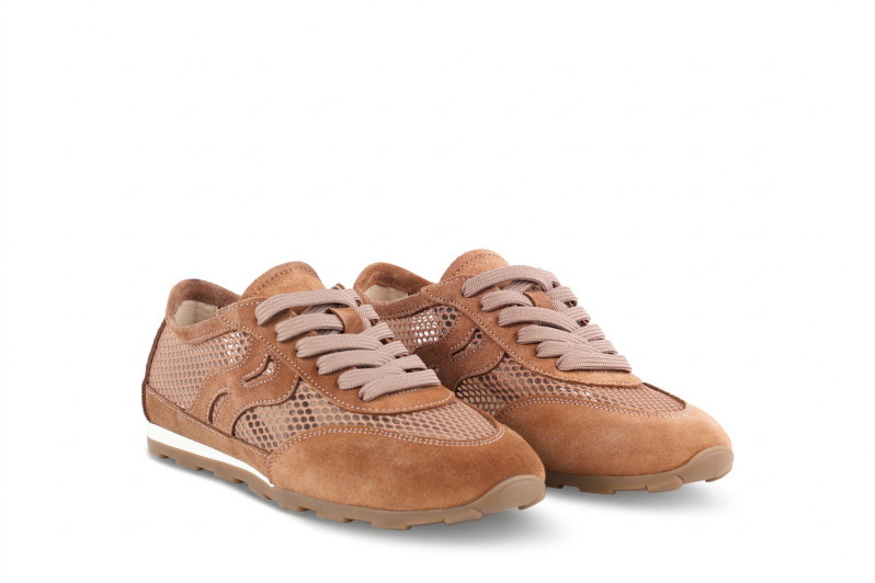 Кросівки жіночі руді з натуральної замші, текстилю (008993)