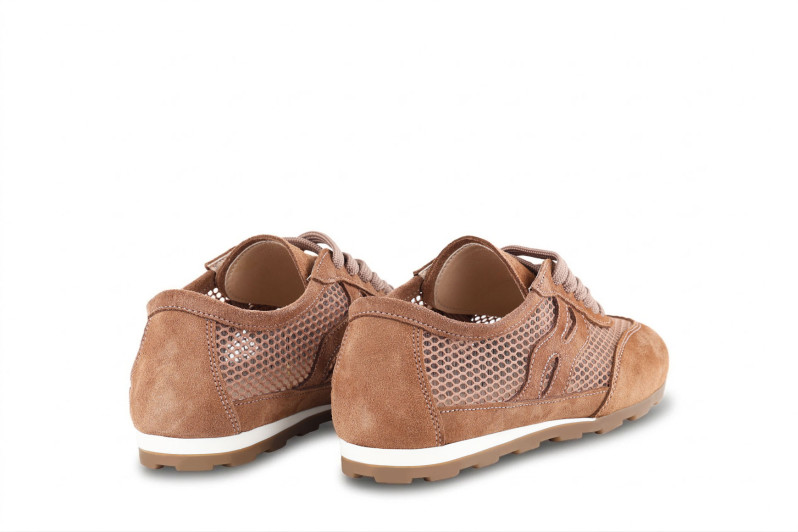 Кросівки жіночі руді з натуральної замші, текстилю (008993)